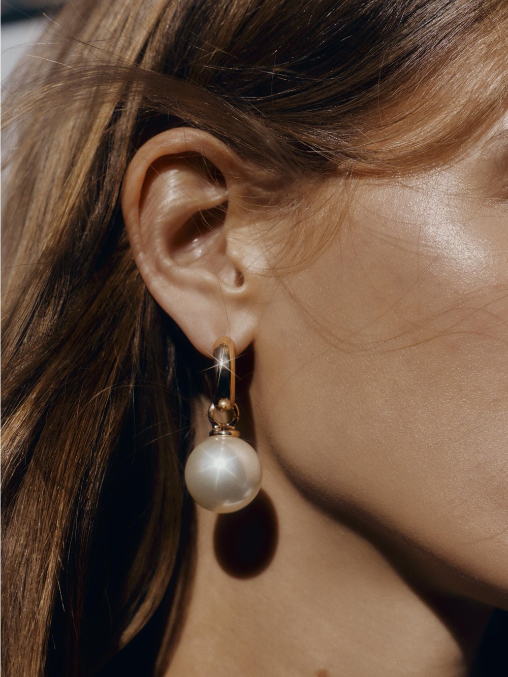 Zara Faux Pearl Hoops Earrings
